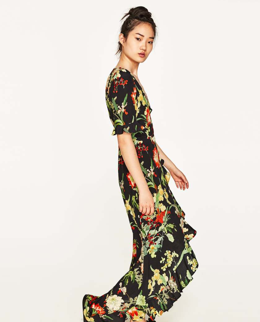 Pattern Wrap Dress Zara